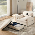 Elowen — Storage Ottoman Chaise, Chenille Beige