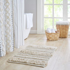 Marlowe — Woven Diamond Stripe Bath Runner, Natural