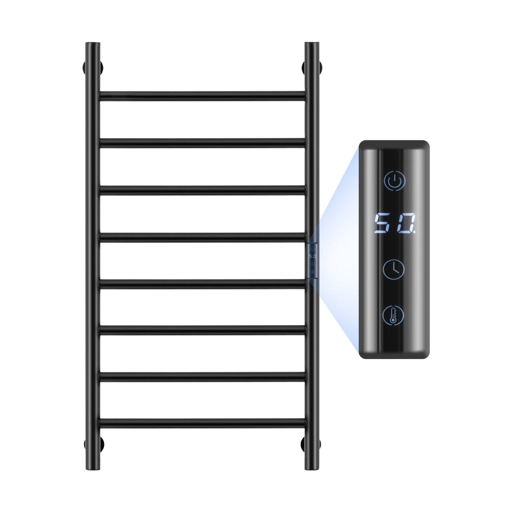 Callan — 8-Bar Heated Towel Rack, Matte Black