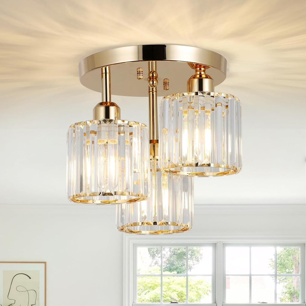 Lumière — 3-Light Crystal Semi-Flush Mount