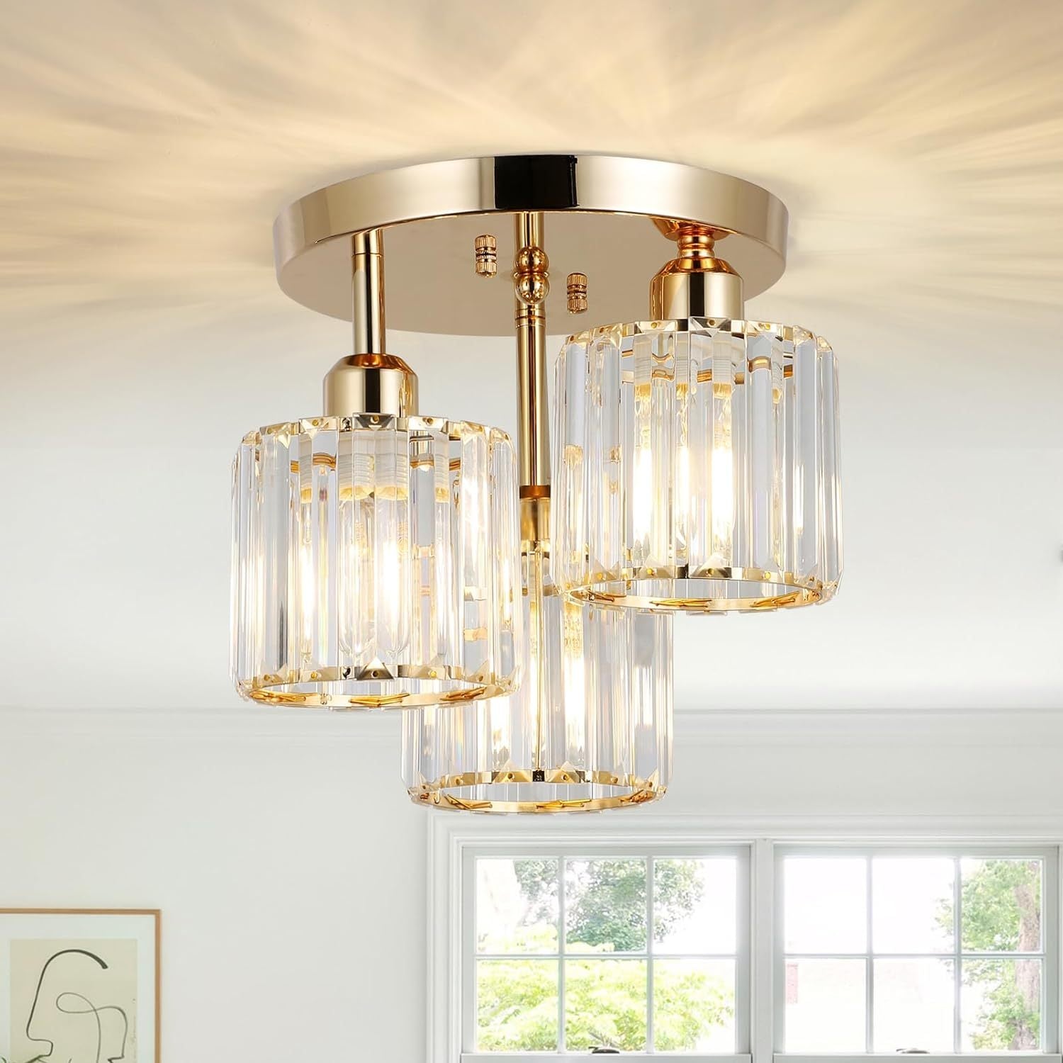 Lumière — 3-Light Crystal Semi-Flush Mount