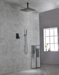Marlow — Ceiling-Mounted Rain Shower System with Handheld, Matte Black