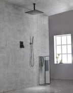 Marlow — Ceiling-Mounted Rain Shower System with Handheld, Matte Black