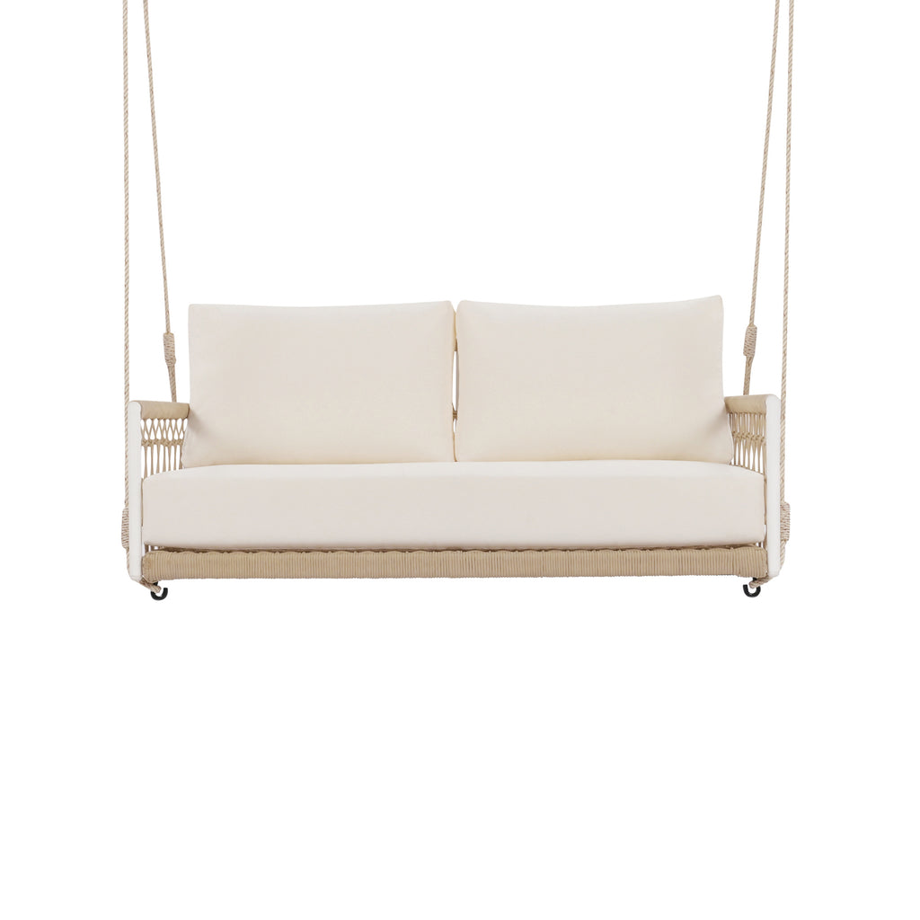 Windward Rope Swing — Two-Seat Patio Sofa, Beige