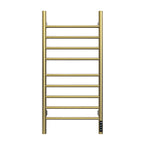 Rosalind — 9-Bar Heated Towel Rack, Brushed Gold
