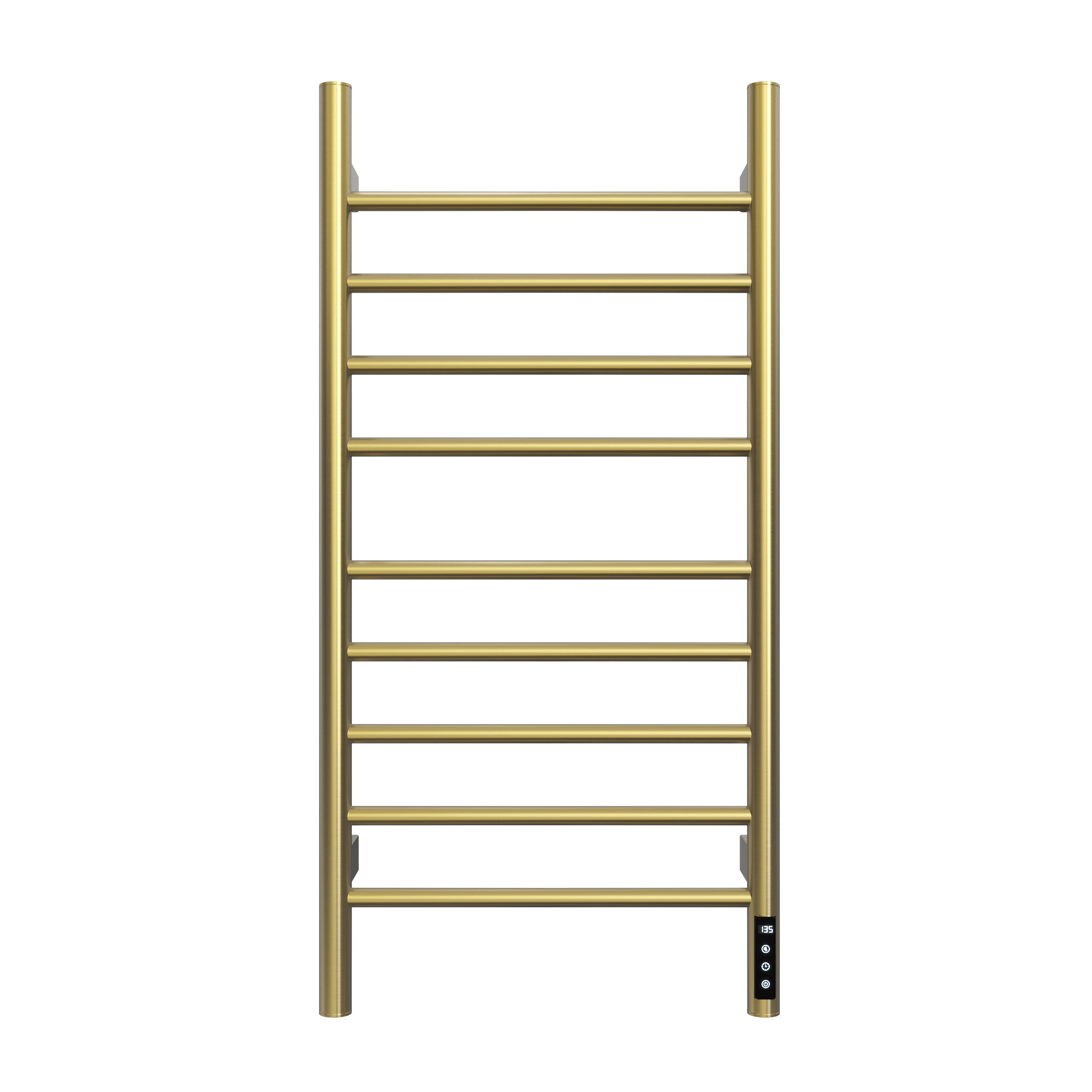Rosalind — 9-Bar Heated Towel Rack, Brushed Gold