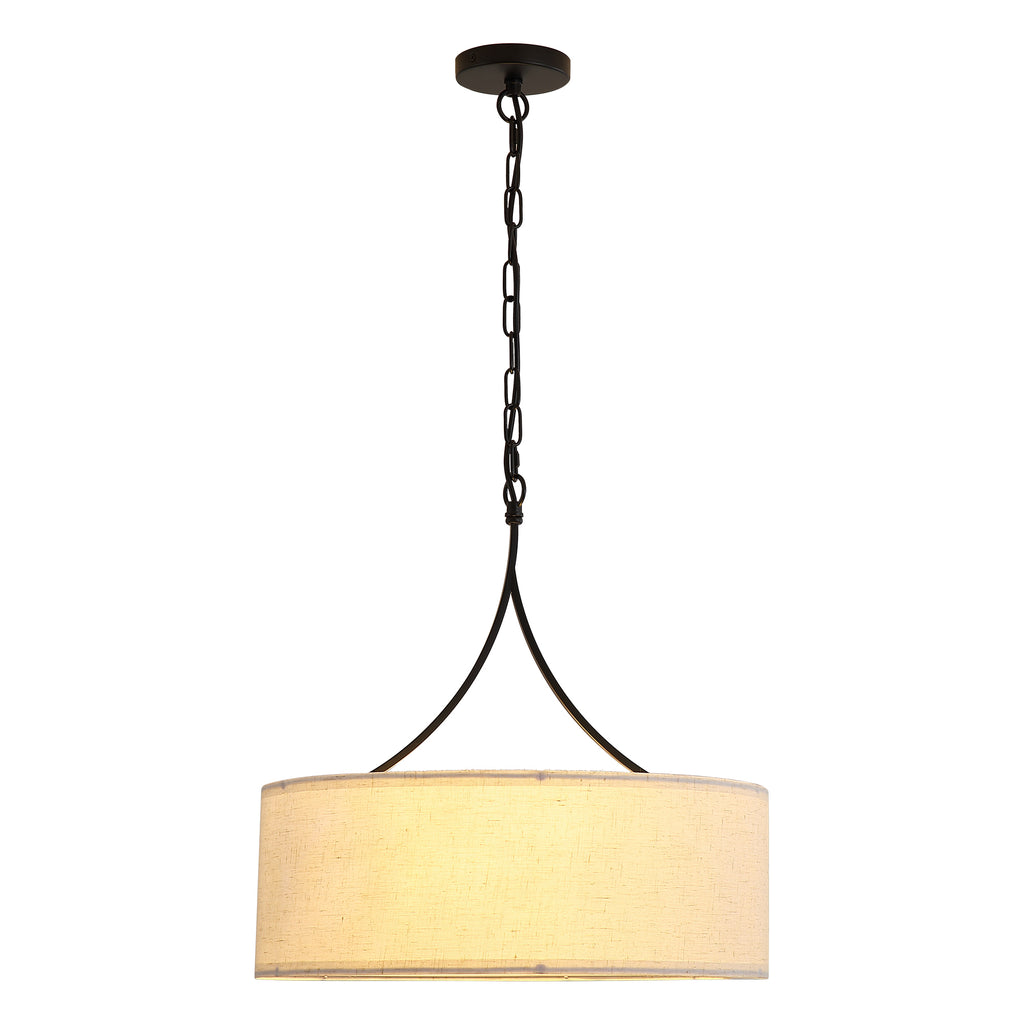 Wayfare — 3-Light Adjustable Drum Pendant, Matte Black