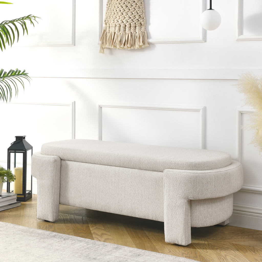 Beaumont — Storage Bench, Cream Linen