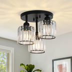 Lumière Noir — 3-Light Crystal Semi-Flush Mount