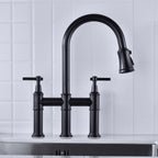 Marchetti Bridge Faucet with Pull-Down Sprayhead