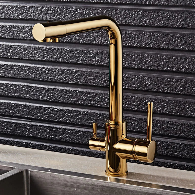 Noir & Gold Pull-Out Kitchen Faucet