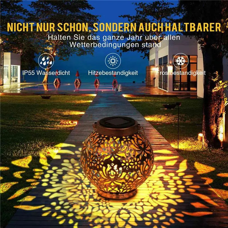 Copper Filigree Solar Lantern Set (4-Pack)