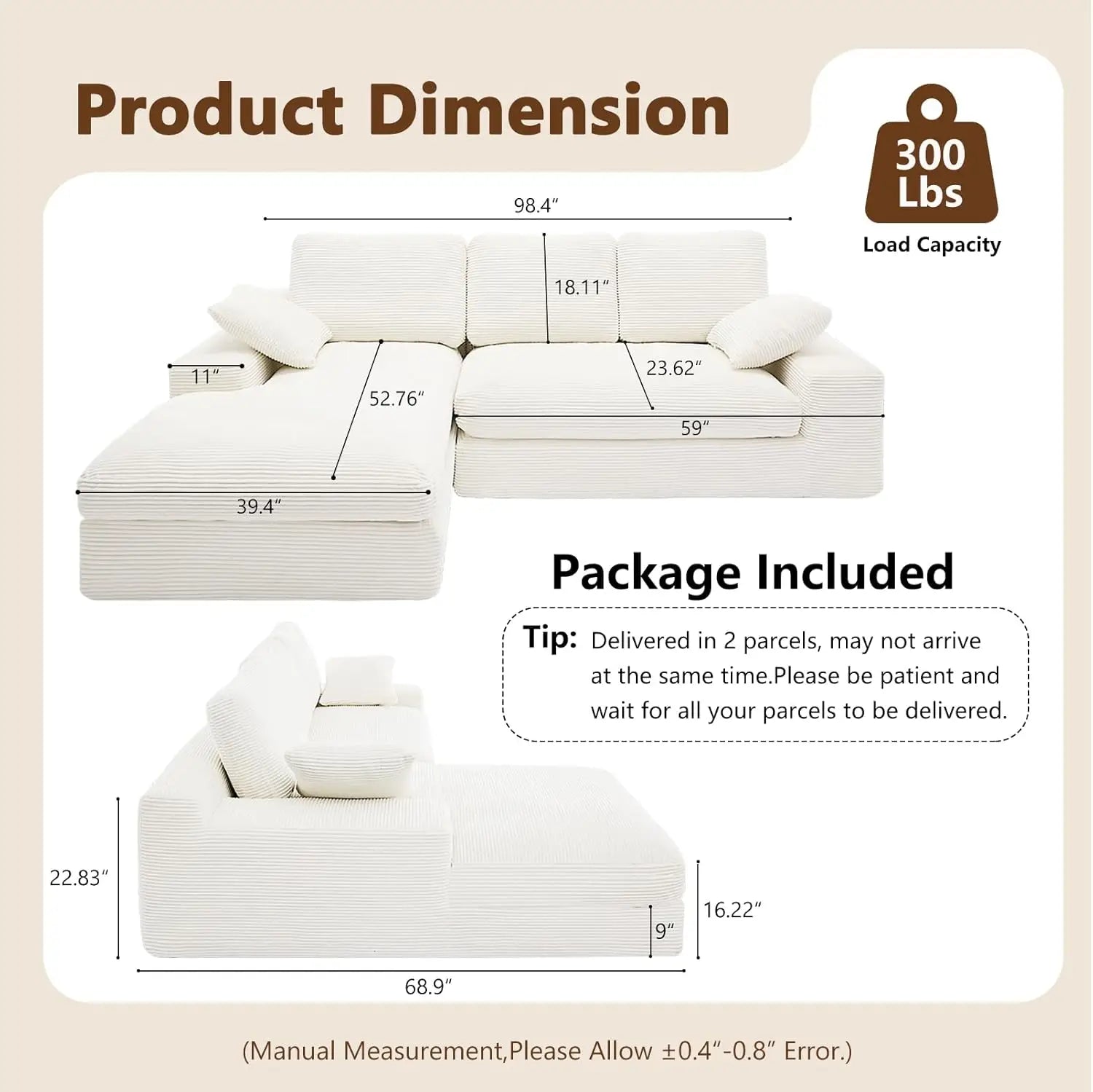 Cloud L-Shaped Sectional Sofa