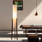 Scandinavian Wood Tripod Column Floor Lamp