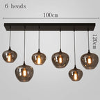 Smoked Amber Glass Multi-Pendant Chandelier