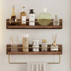 Walnut Wood Floating Bathroom Shelf