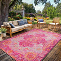 Boho Pink Medallion Outdoor Area Rug