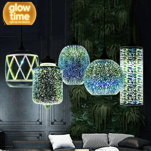 Aurora 3D Glass Pendant Light