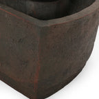 Three-Pot Tiered Cascading Outdoor Water Fountain with LED Lights