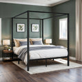 Black Metal Canopy Bed Frame