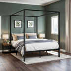 Black Metal Canopy Bed Frame