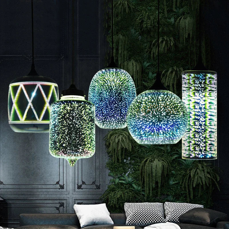 Aurora 3D Glass Pendant Light