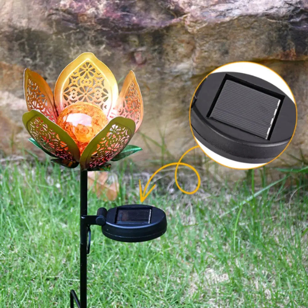 Lotus Solar Garden Stake Light