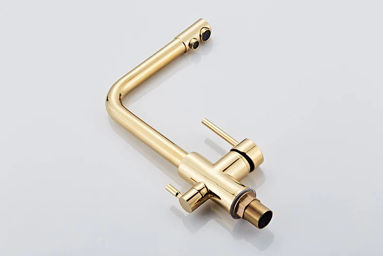 Noir & Gold Pull-Out Kitchen Faucet