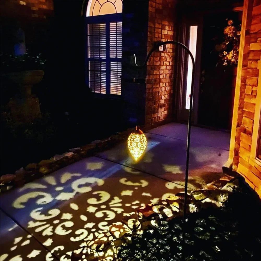 Filigree Teardrop Solar Garden Lantern