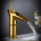 Cascade Waterfall Basin Faucet — Black & Gold