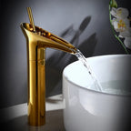 Cascade Waterfall Basin Faucet — Black & Gold