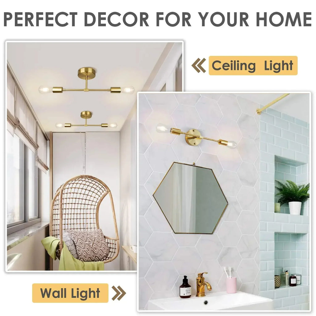 Duo Wall Lamp — Black & Gold