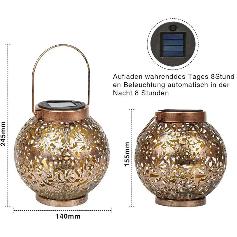 Copper Filigree Solar Lantern Set (4-Pack)