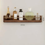 Walnut Wood Floating Bathroom Shelf