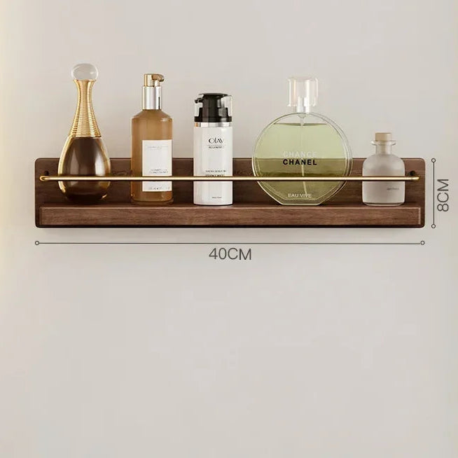 Walnut Wood Floating Bathroom Shelf
