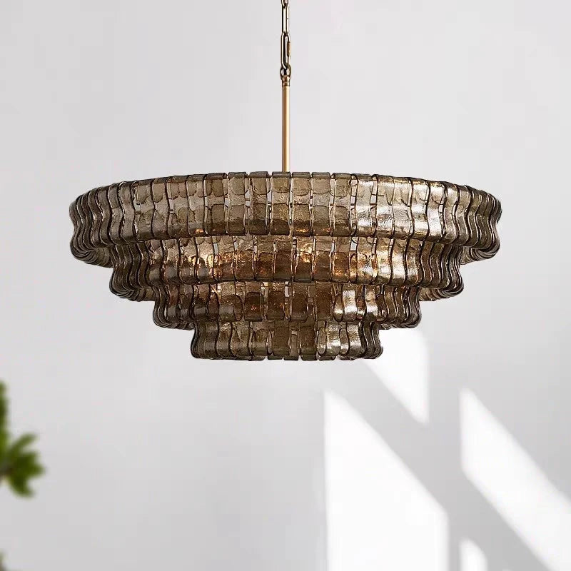 Smoke Gray Glass Ceiling Chandeliers