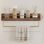 Walnut Wood Floating Bathroom Shelf