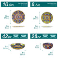 24-Piece Bohemian Mandala Dinnerware Set