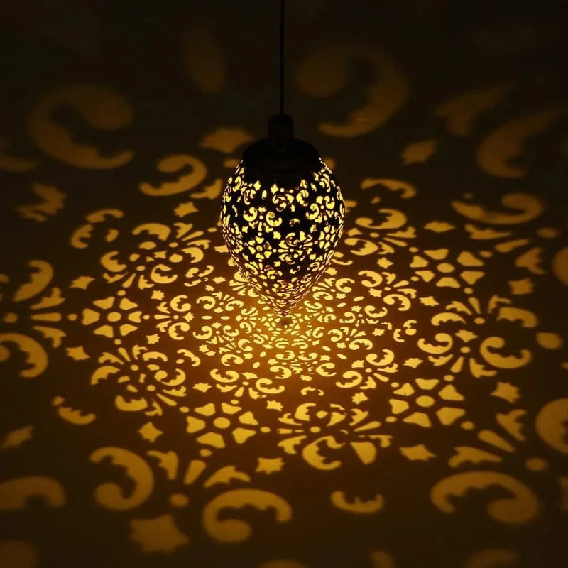 Filigree Teardrop Solar Garden Lantern