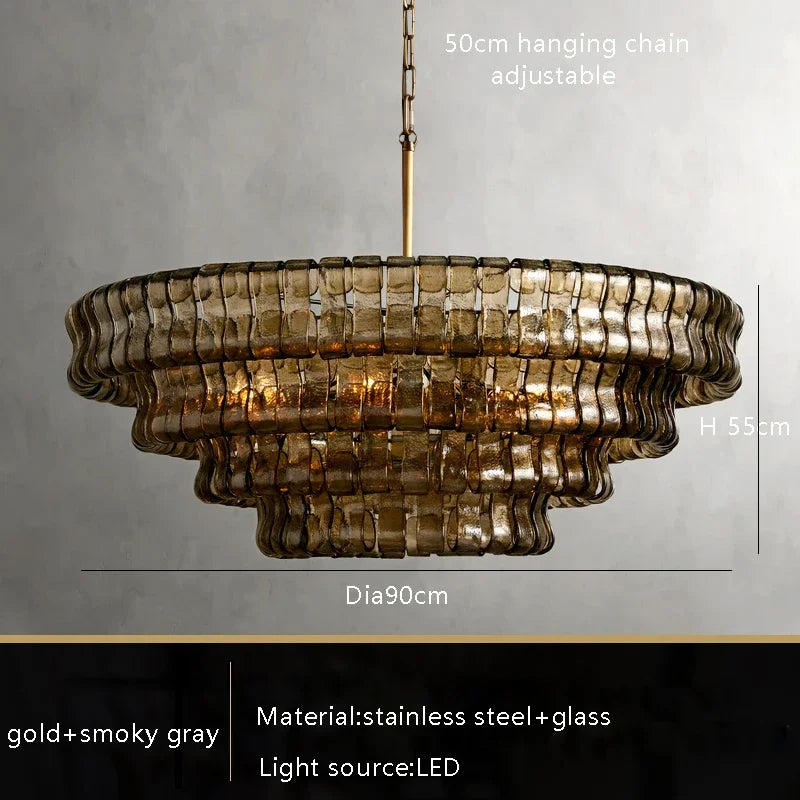 Smoke Gray Glass Ceiling Chandeliers