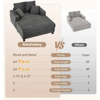 Oversized Double Chaise Lounger