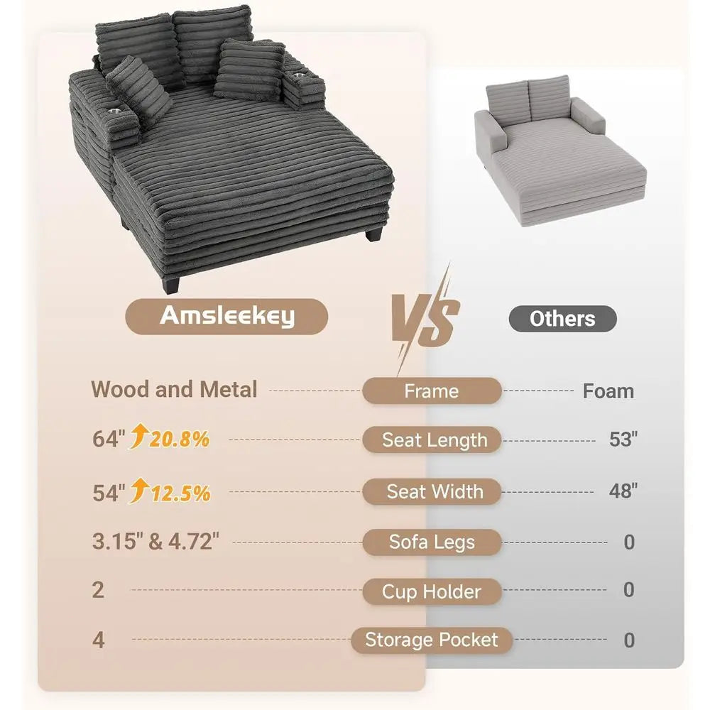 Oversized Double Chaise Lounger