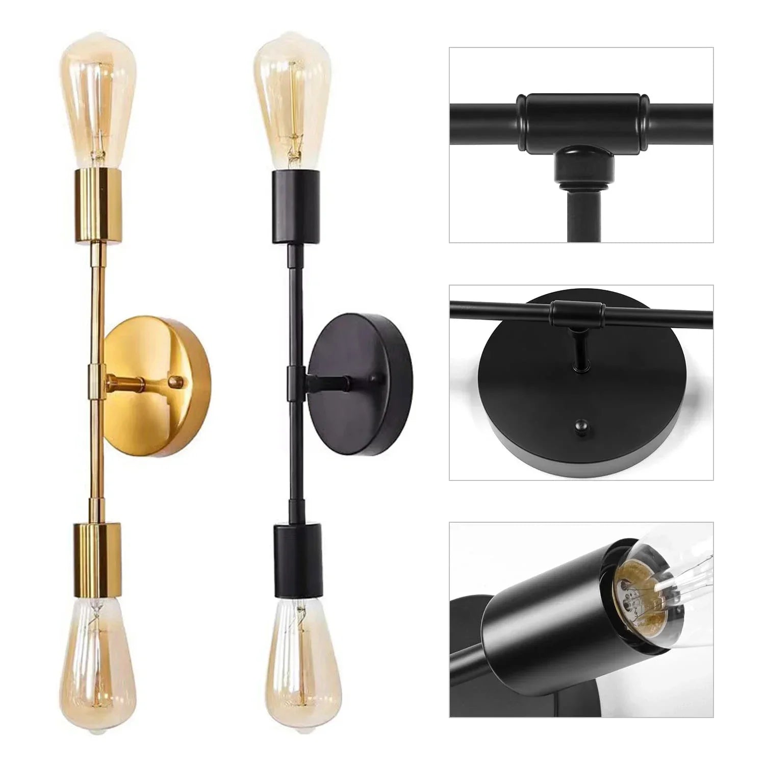 Duo Wall Lamp — Black & Gold
