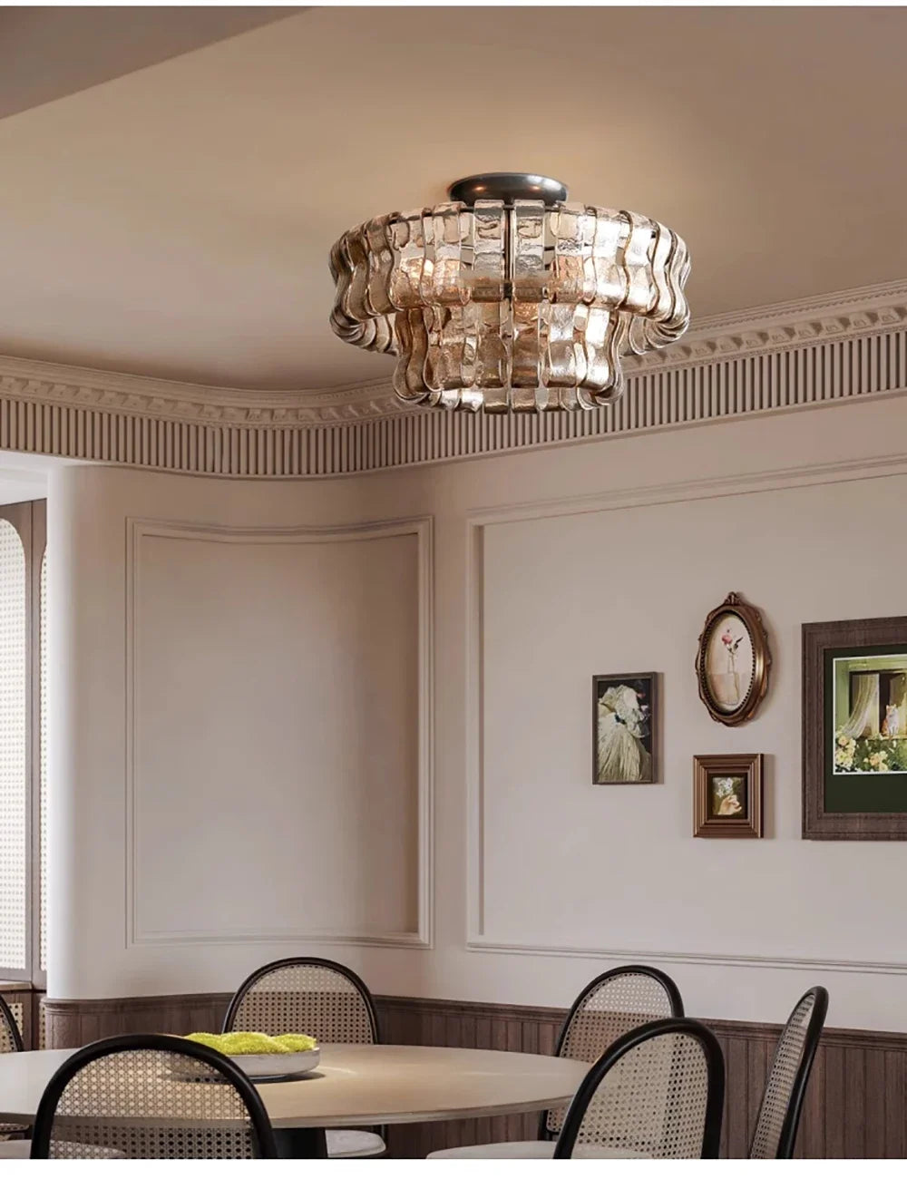 Smoke Gray Glass Ceiling Chandeliers