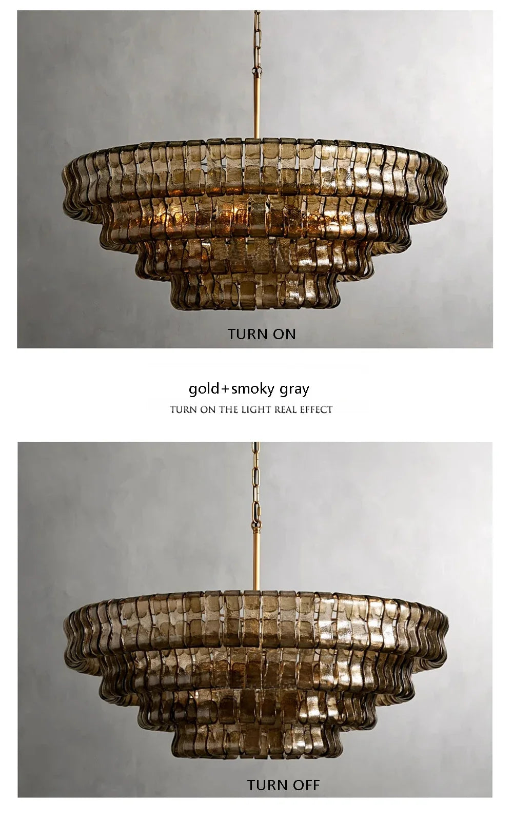 Smoke Gray Glass Ceiling Chandeliers