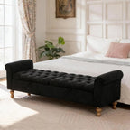 Tufted Storage Bench with Armrests