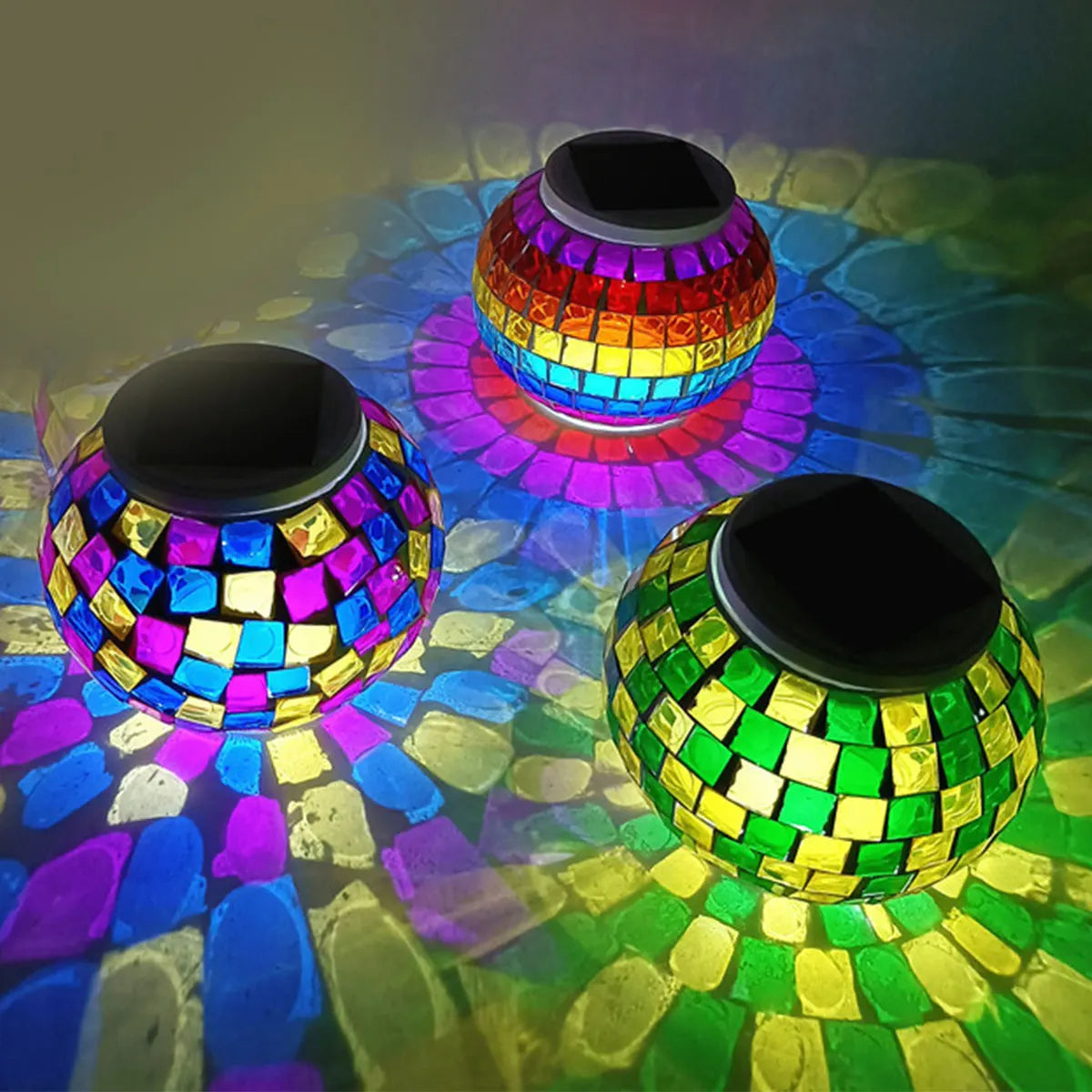 Mosaic Solar Garden Ball Light