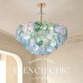 Iridescent Glass Disc Chandelier