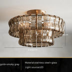 Smoke Gray Glass Ceiling Chandeliers