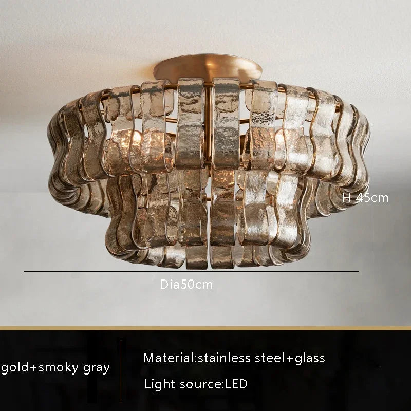Smoke Gray Glass Ceiling Chandeliers